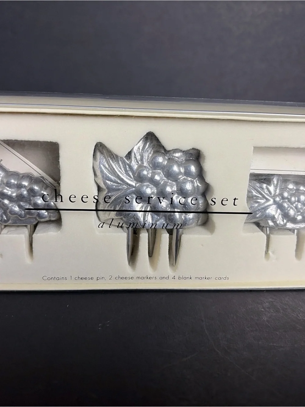 Pier 1 Imports Cheese Service Set (Pin, Markers & Cards) Grape Vines Classic